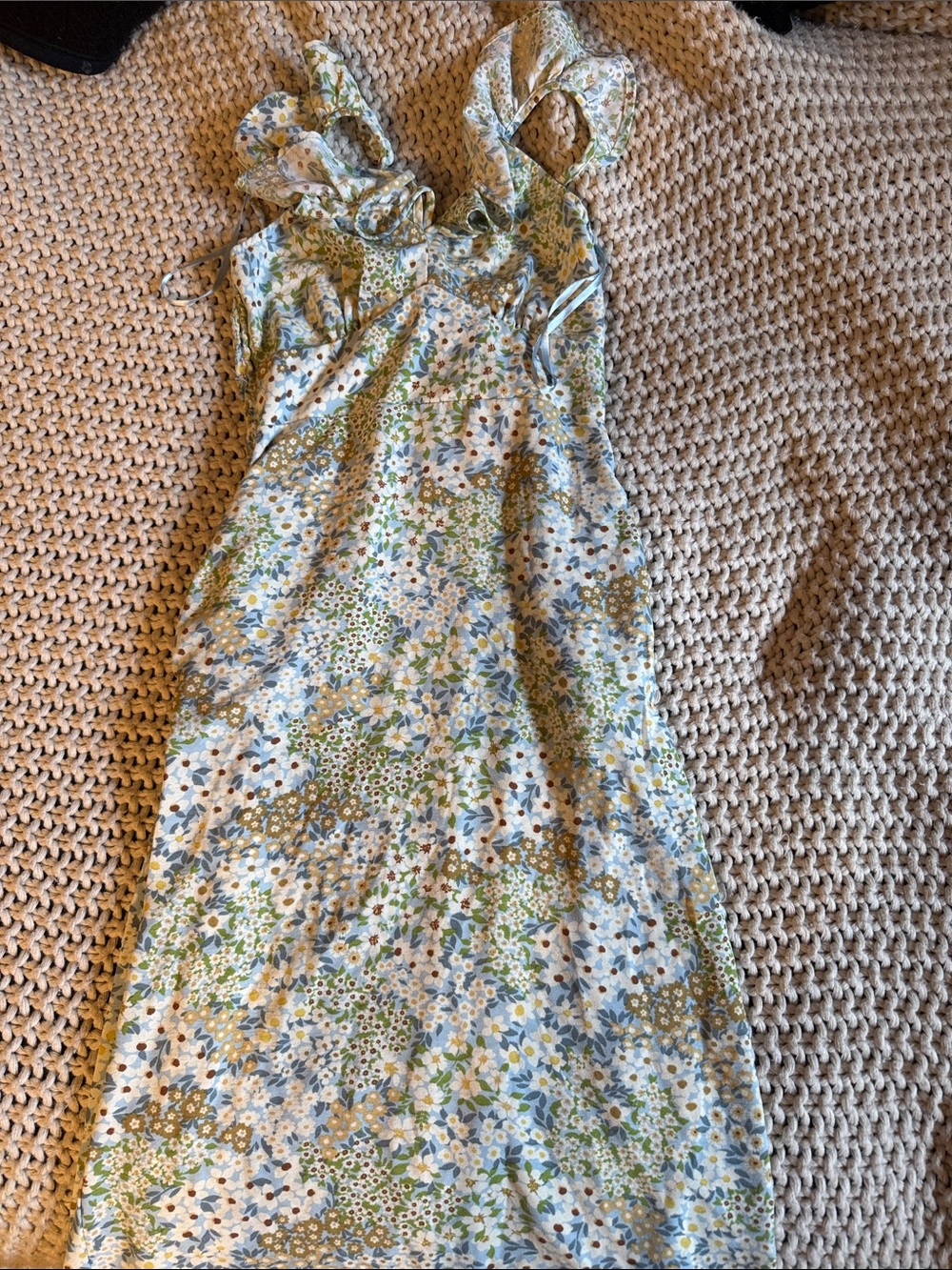 Women’s Blue and Green Floral Sundress